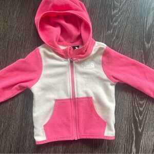 The North Face Infant Hoodie in Pink and Cream